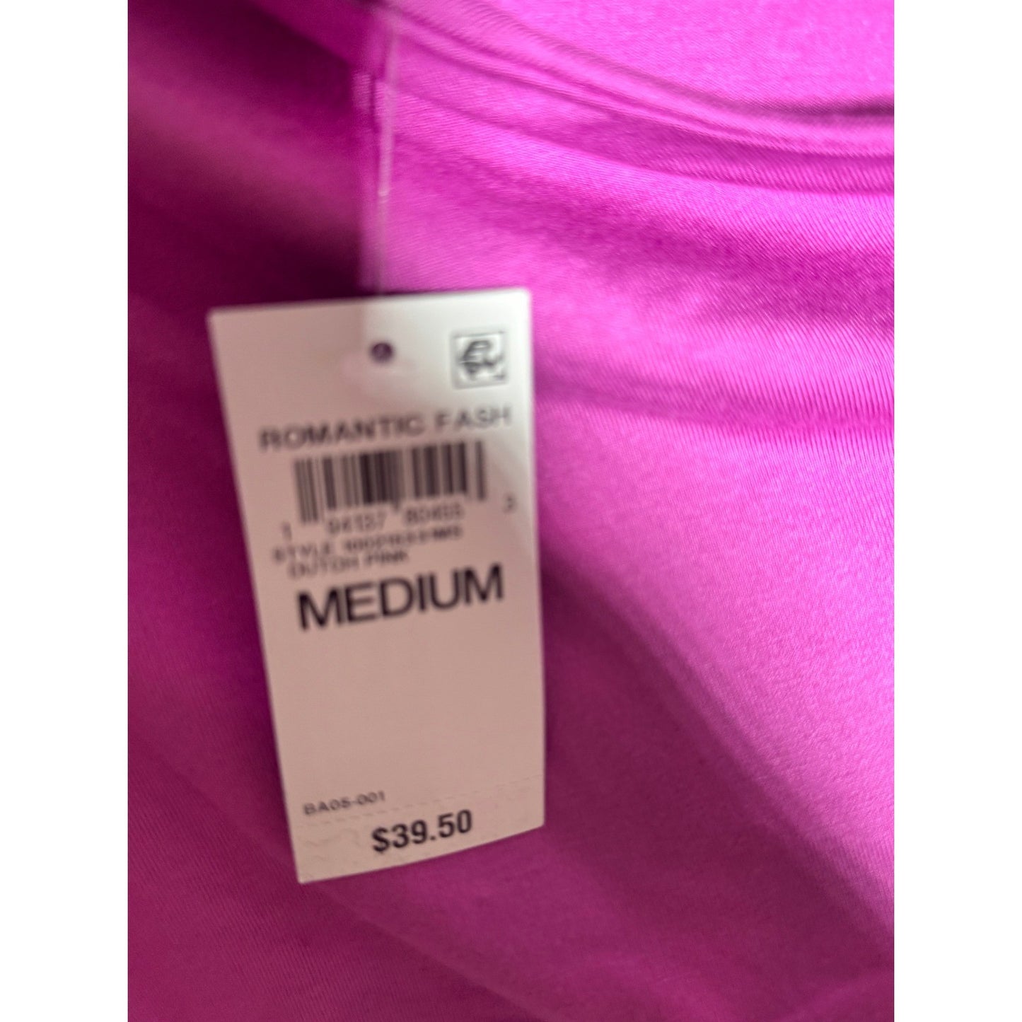 INC International Concepts One Shoulder Braided Strap Ruched Top Dutch Pink M