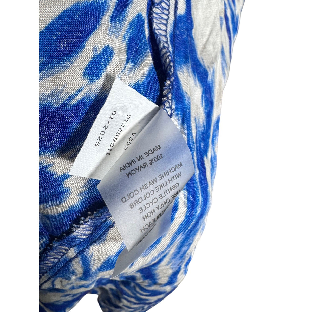 Vince Camuto Jumpsuit XL Blue White Ikat Summer Swirl Royal Azure 91225B911
