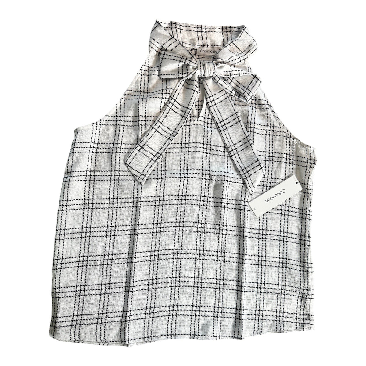 Size L - Calvin Klein Women's Top White & Black MSRP $69