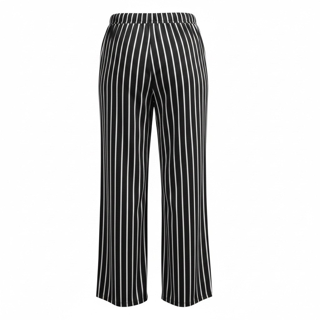 Size S - Boom Boom Loose Pants Black & White Stripe