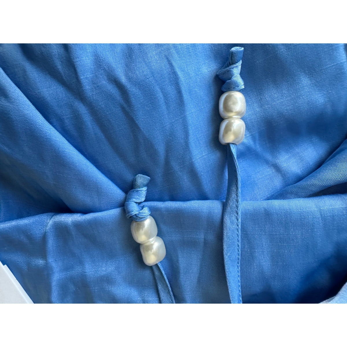 L*Space Maya Dress XL Blue Halter Neck Maxi Bead Detail MAYDR24 NEW
