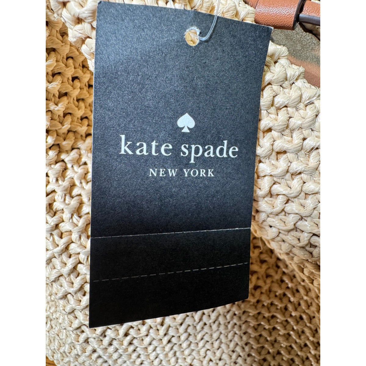 Kate Spade Pinch Large Shoulder Bag Chunky Straw Leather KO479 Natural Multi NEW