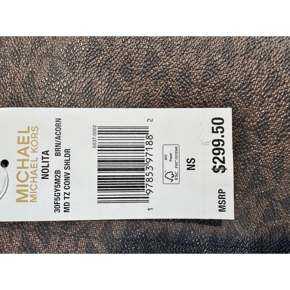 Michael Kors Nolita Medium Convertible Shoulder Bag Brown Acorn 30F5GY5M2B