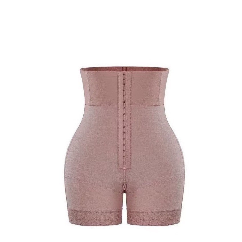 Luxseren High Waist Tummy Control Shapewear Butt Lifter Shorts Lace Trim Nude S
