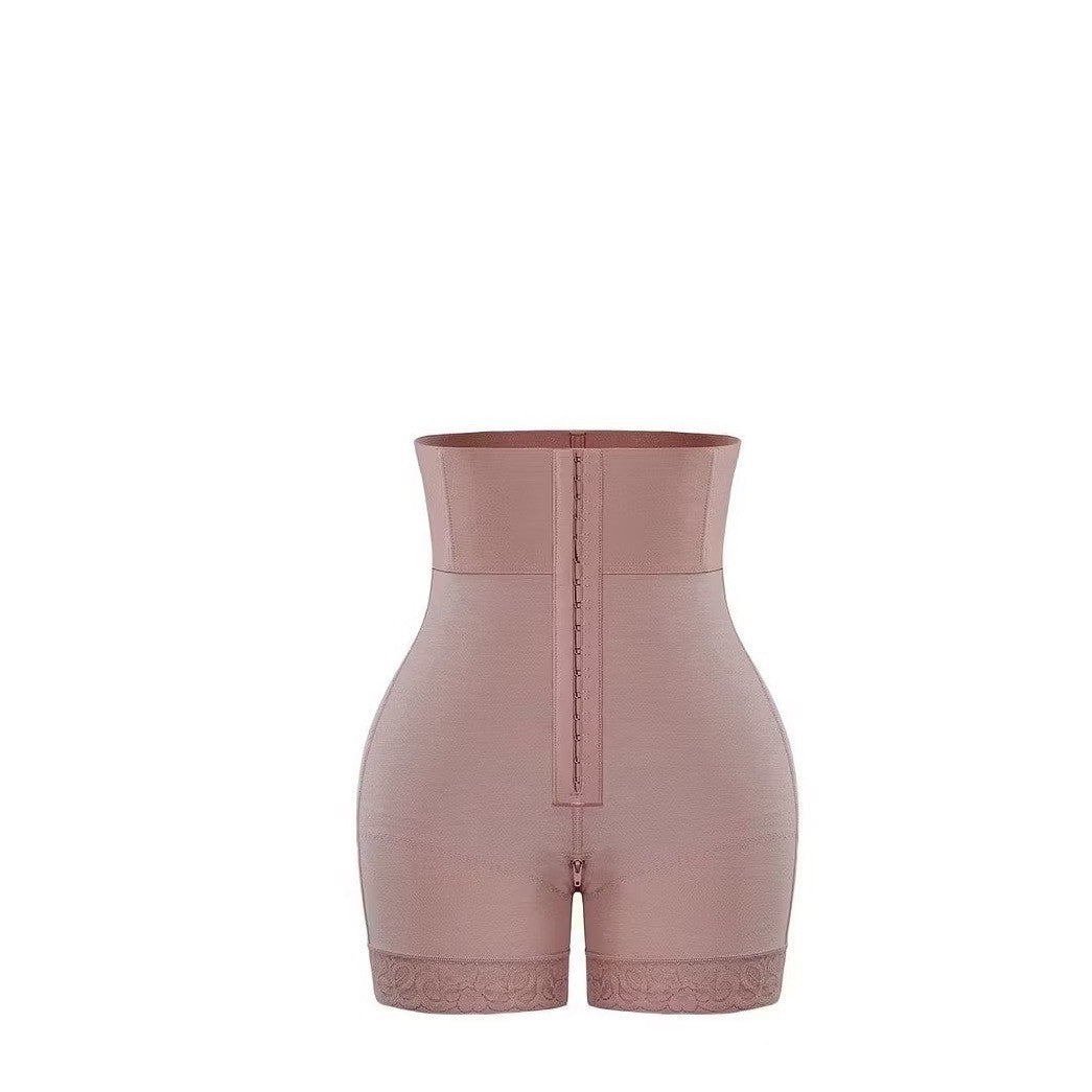 Luxseren High Waist Tummy Control Shapewear Butt Lifter Shorts Lace Trim Nude XL