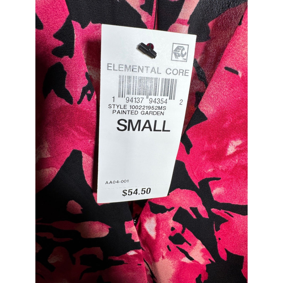 INC International Concepts Painted Garden Floral Sleeveless Blouse Pink Black XS