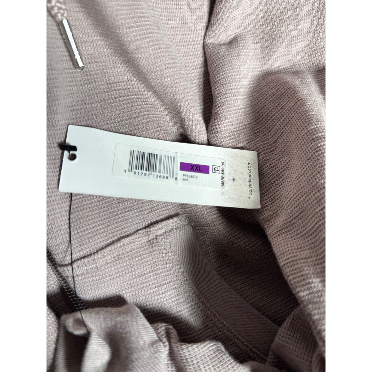 Calvin Klein Performance Womens XXL Full Zip Hoodie Mauve Pink PF8J4579 NWT
