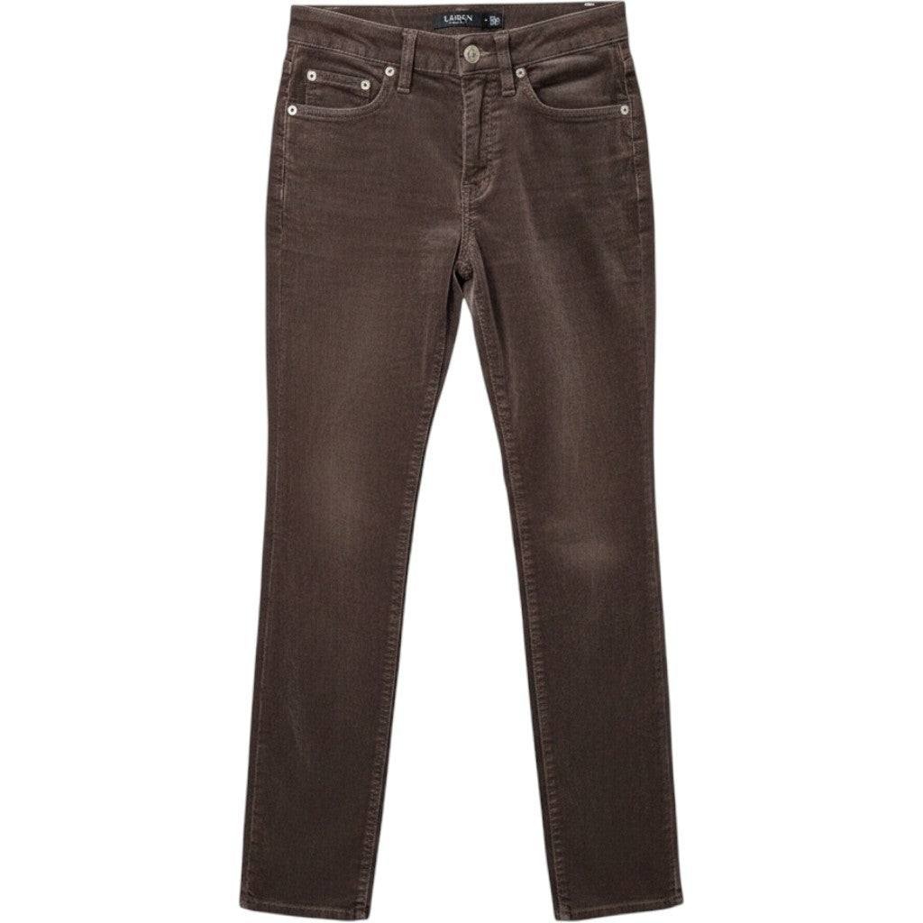 Lauren Ralph Lauren Brown Corduroy Straight Leg Pants High Rise NWT Size 4