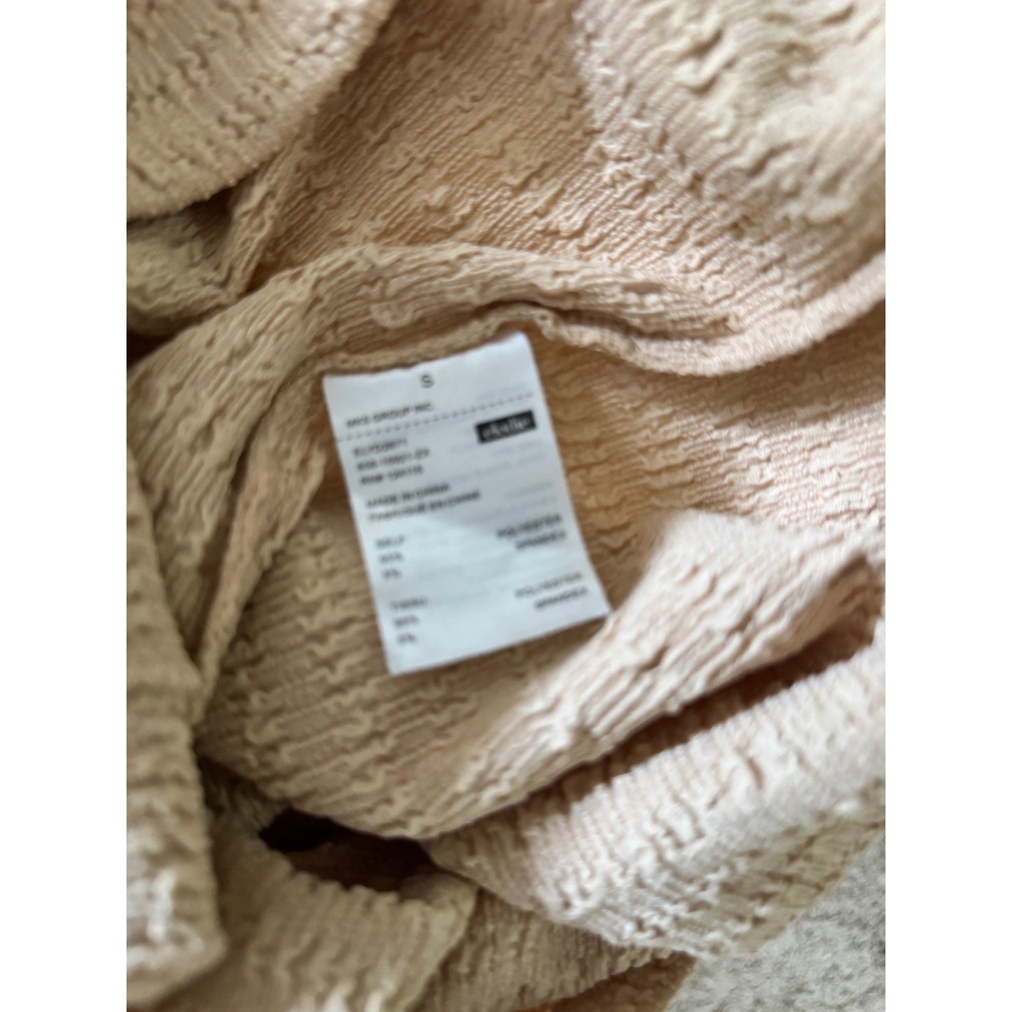 Elodie Womens Textured Crinkle Bodycon Mini Dress Tan Short Sleeve  ELD22971 S