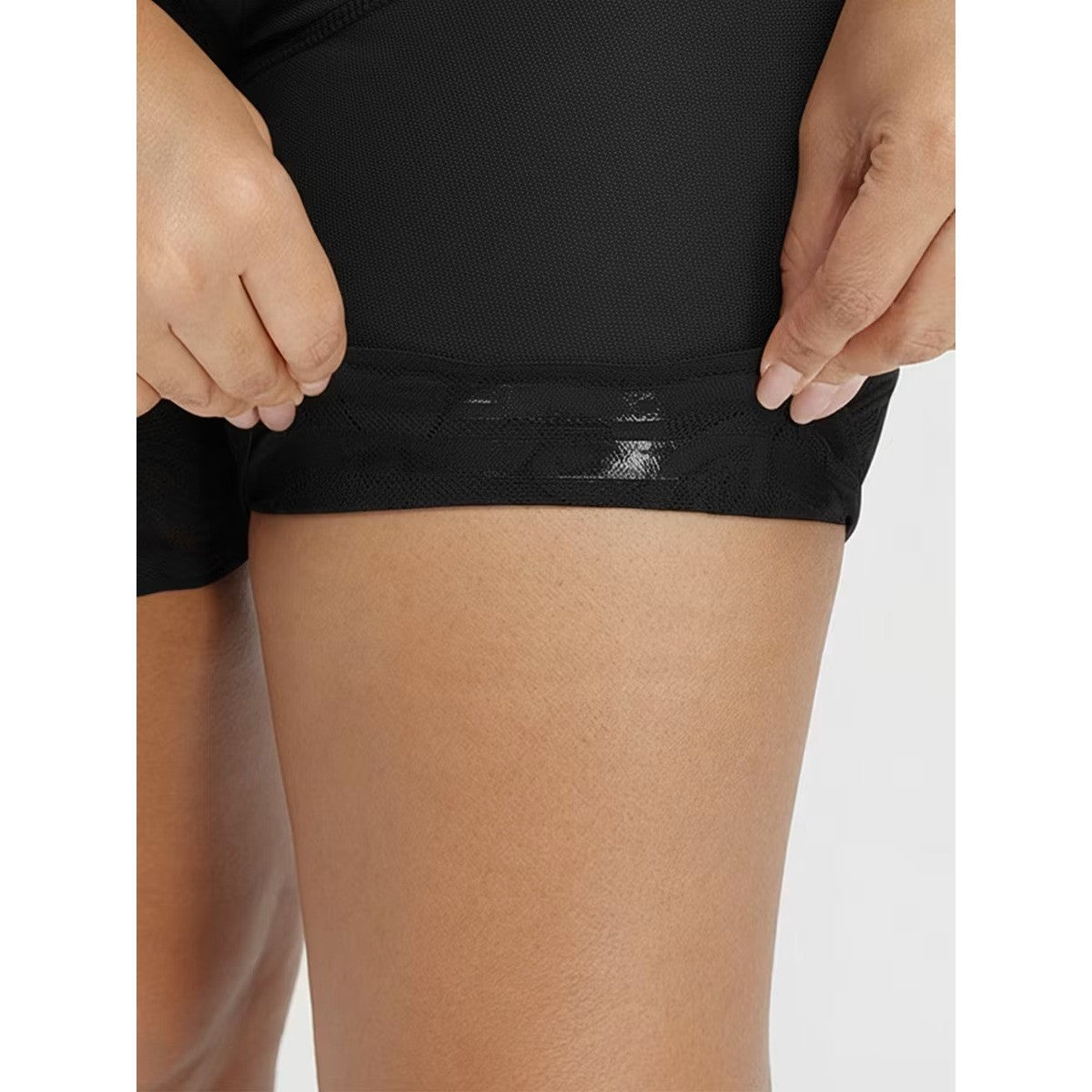Luxseren High Waist Shapewear Shorts Tummy Control Lace Trim Black Compression