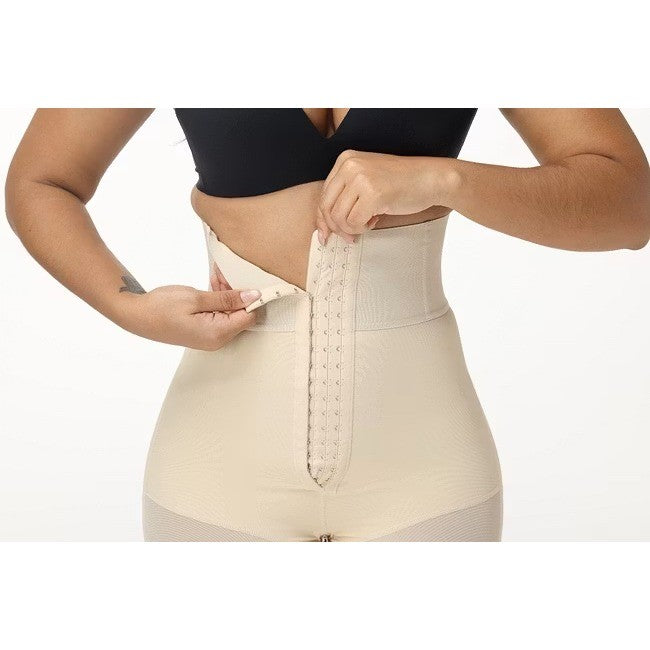 Luxseren Women High Waist Tummy Control Shapewear Shorts Lace Trim Beige XXXL