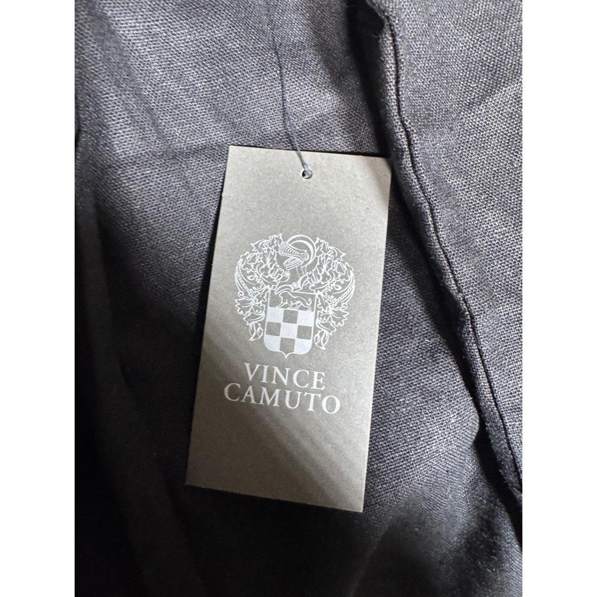 Vince Camuto Womens Fresh Tropics Linen V-Neck Pleat Top Black XL 91325B011