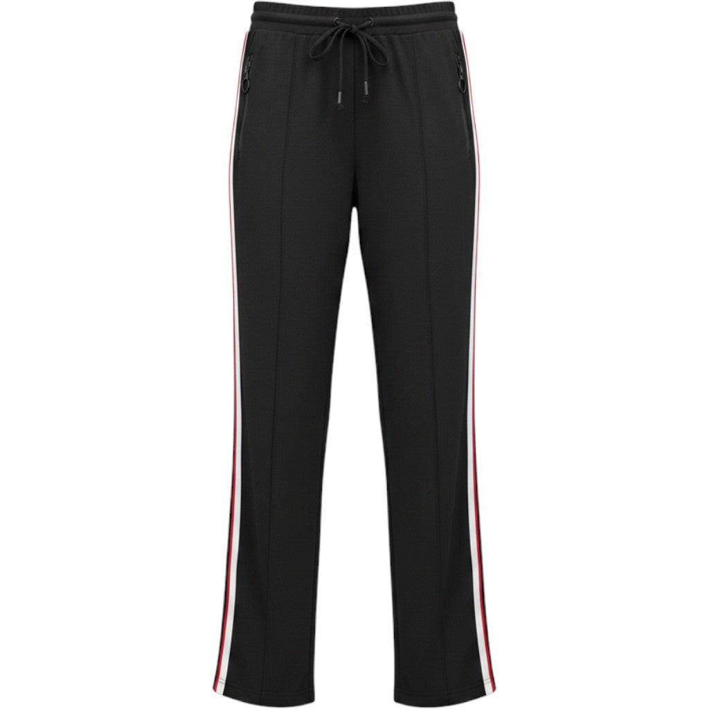 One 5 One Womens High Rise Track Pants Black Red White Side Stripe Size 1X