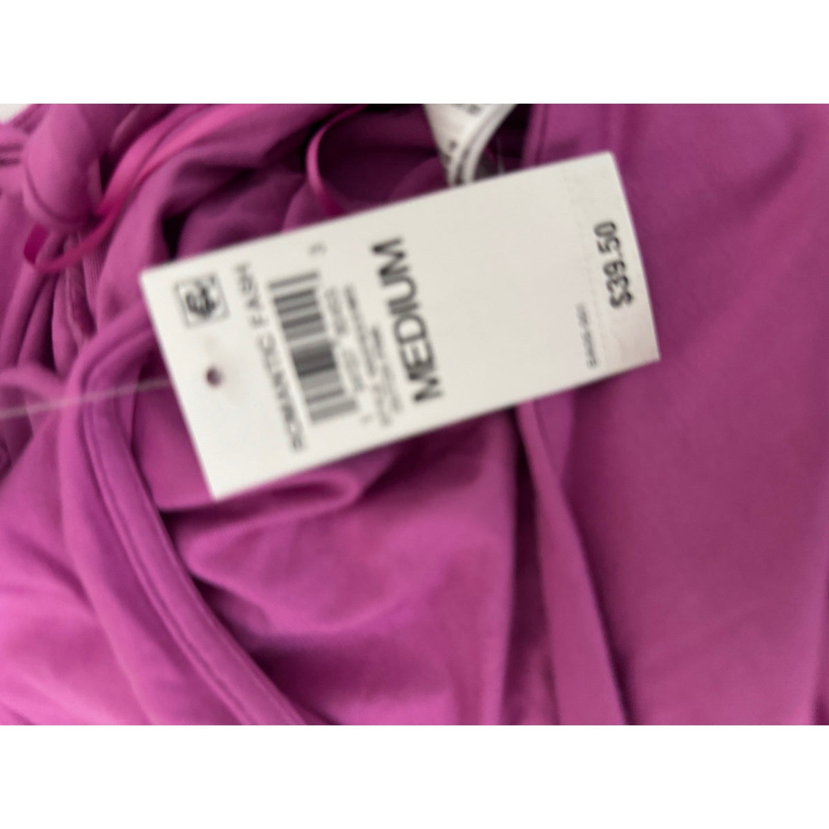 INC International Concepts One Shoulder Braided Strap Ruched Top Dutch Pink M