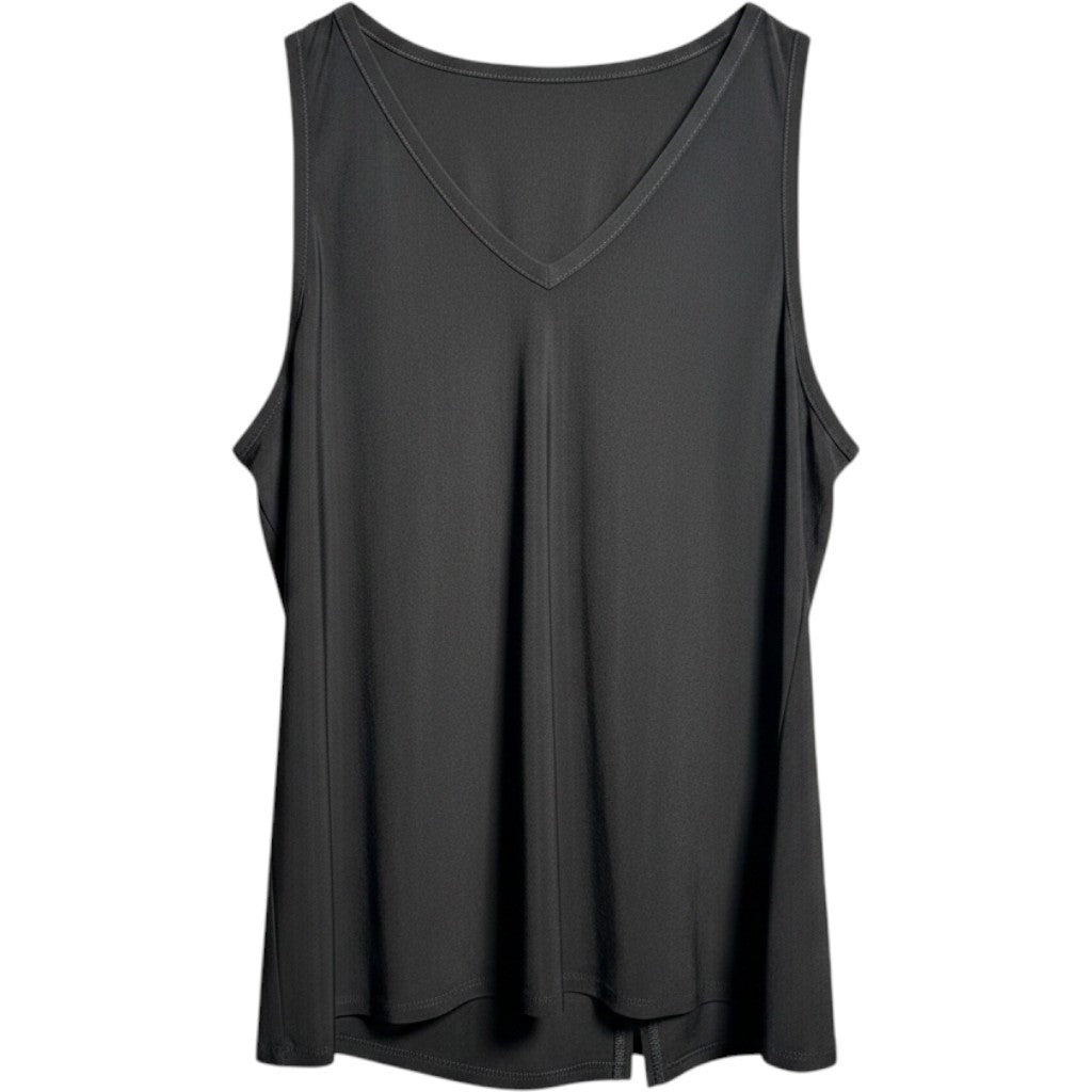 Vince Camuto Womens V-Neck Sleeveless Tank Top Rich Black 91624B088 Size M