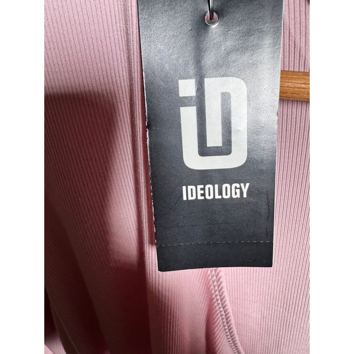 Ideology Womens Ribbed Long Sleeve Wrap Top Chalky Rose Pink XL 100221326MS