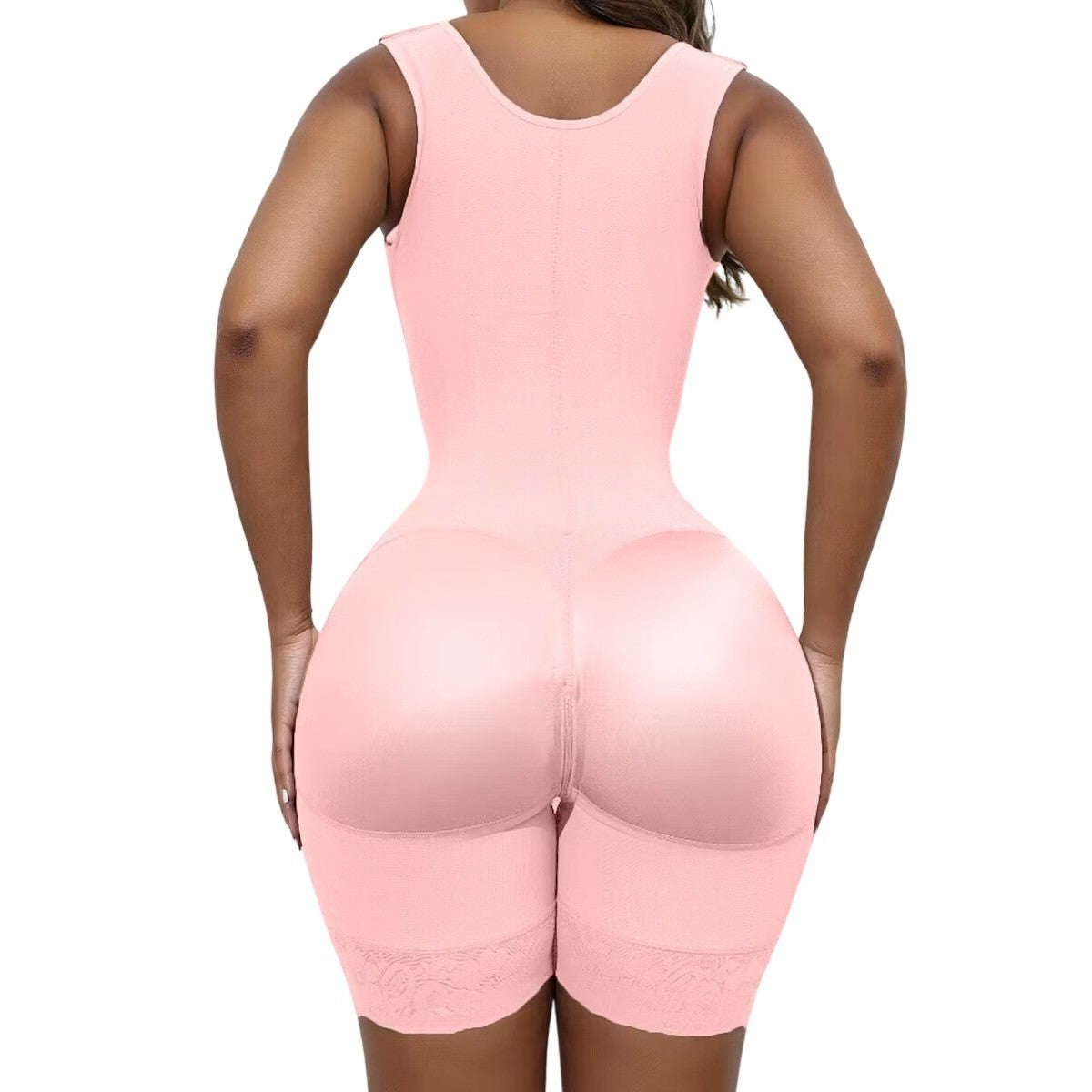 Luxseren Pink Full Body Shaper High Compression Waist Trainer Bodysuit Size M