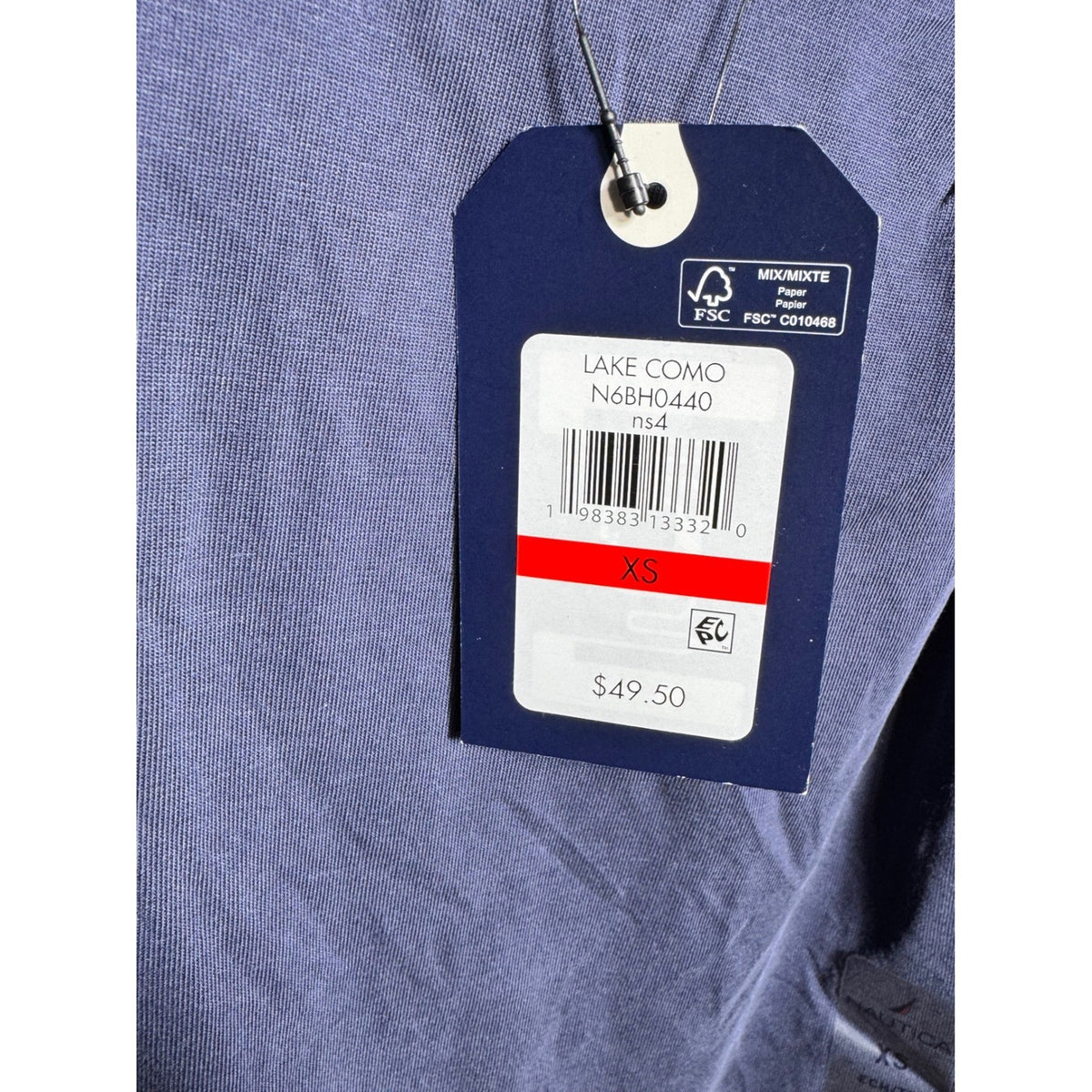 Nautica Lake Como Navy Blue Asymmetrical Tie Neck Sleeveless Knit Top N6BH0440