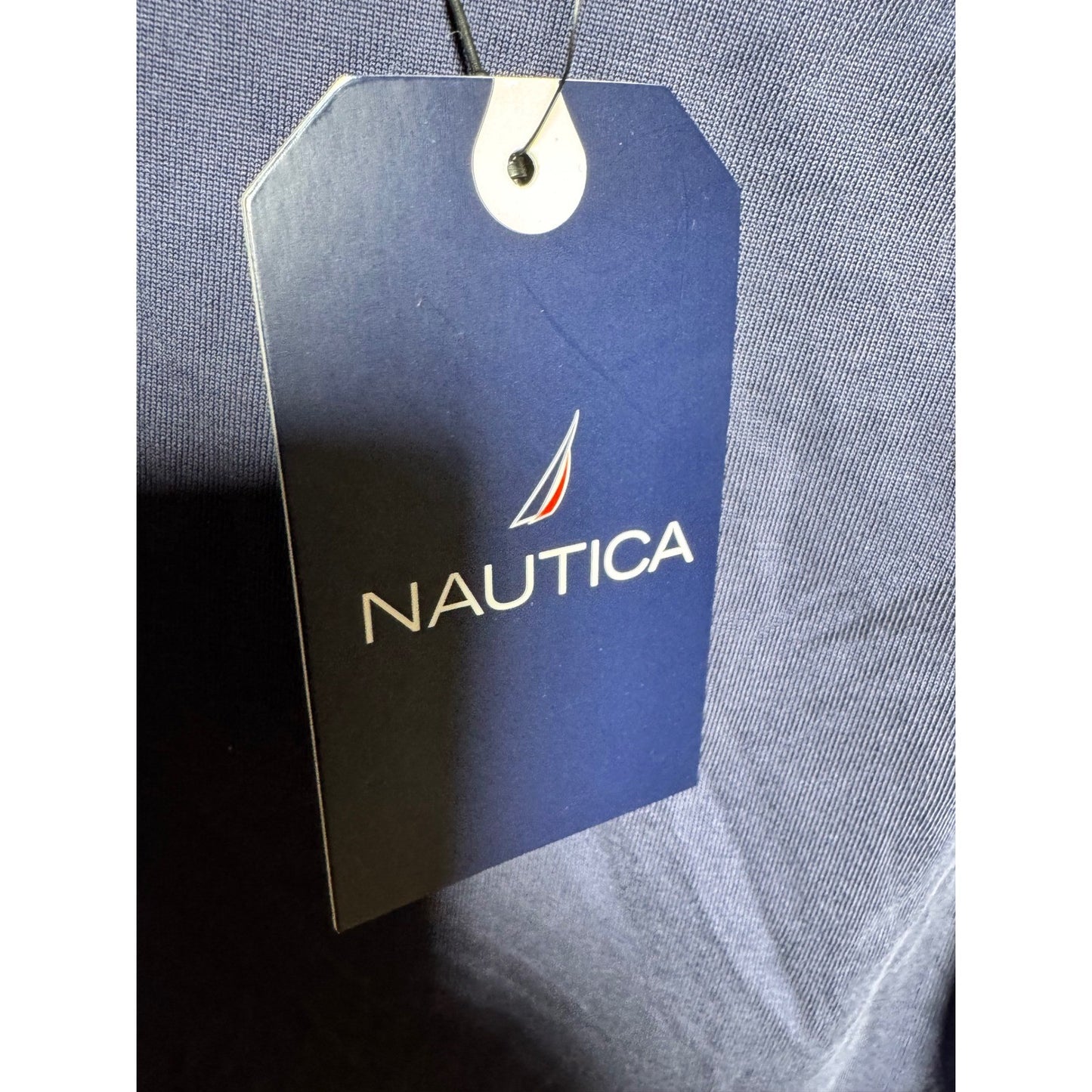 Nautica Lake Como Navy Blue Asymmetrical Tie Neck Sleeveless Knit Top N6BH0440