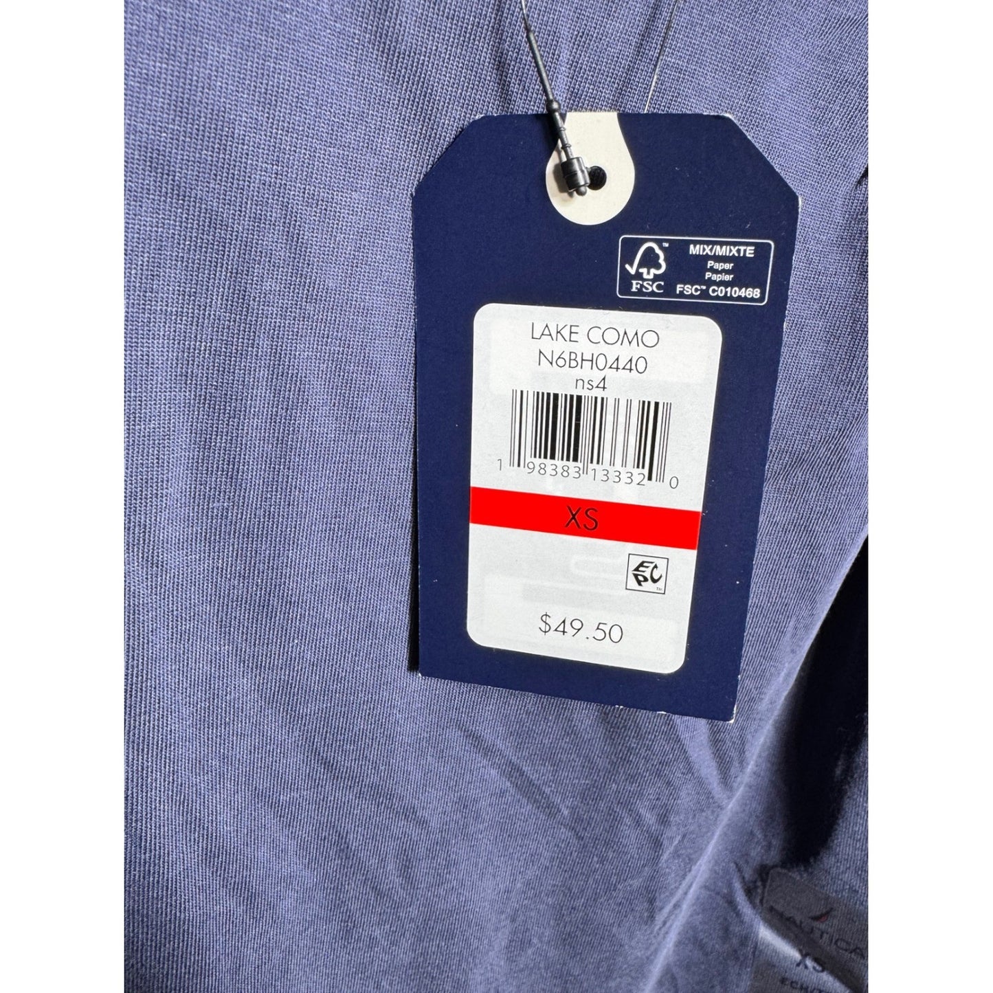 Nautica Lake Como Navy Blue Asymmetrical Tie Neck Sleeveless Knit Top N6BH0440