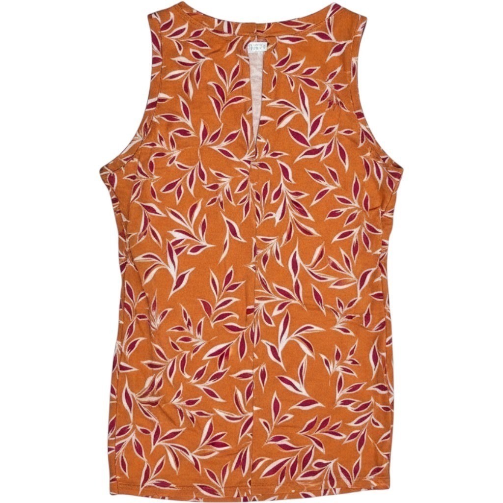 Vince Camuto Easy Breezy Sleeveless Top Orange Leaf Print 91325616 Chili Mens L