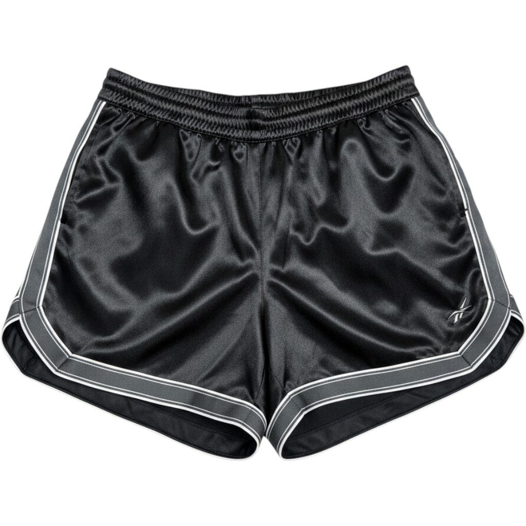 Reebok Faceted Taping Basketball Shorts Black Satin Relaxed Fit RVW261SH13007 S