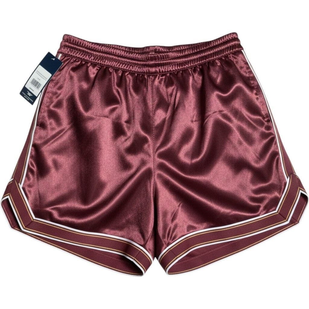 Reebok Womens Relaxed Basketball Shorts Blackberry Burgundy Satin RVW261SH13003