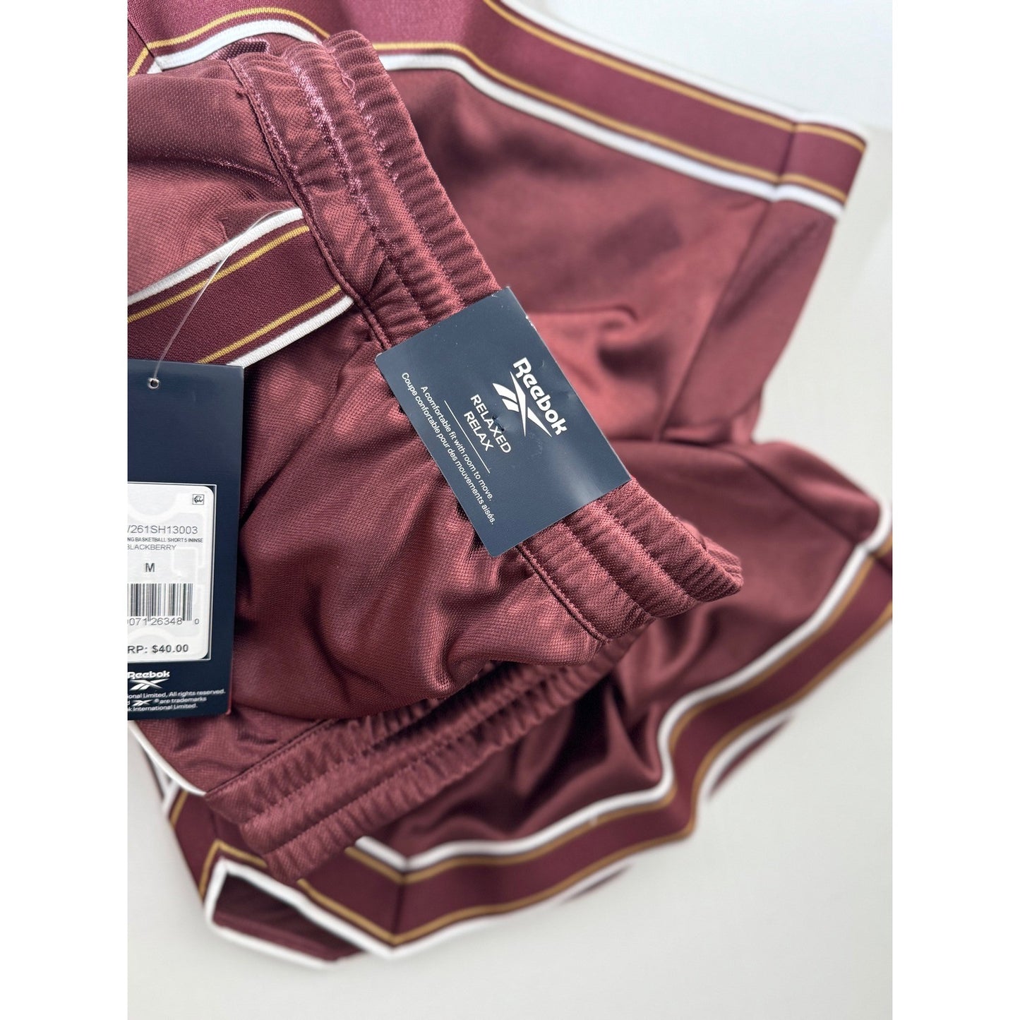 Reebok Womens Relaxed Basketball Shorts Blackberry Burgundy Satin RVW261SH13003