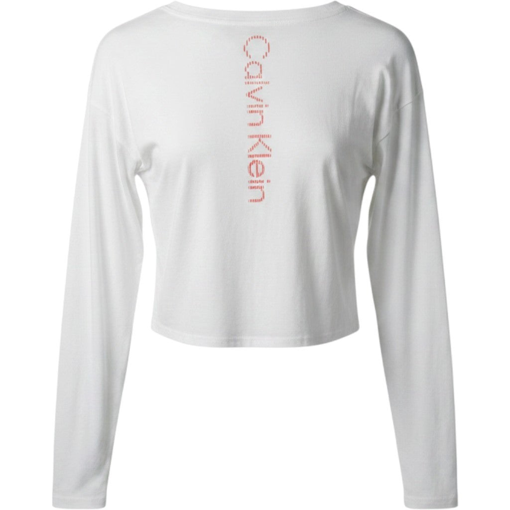 Calvin Klein Performance Womens White Cropped Long Sleeve Logo T-Shirt NWT XXL