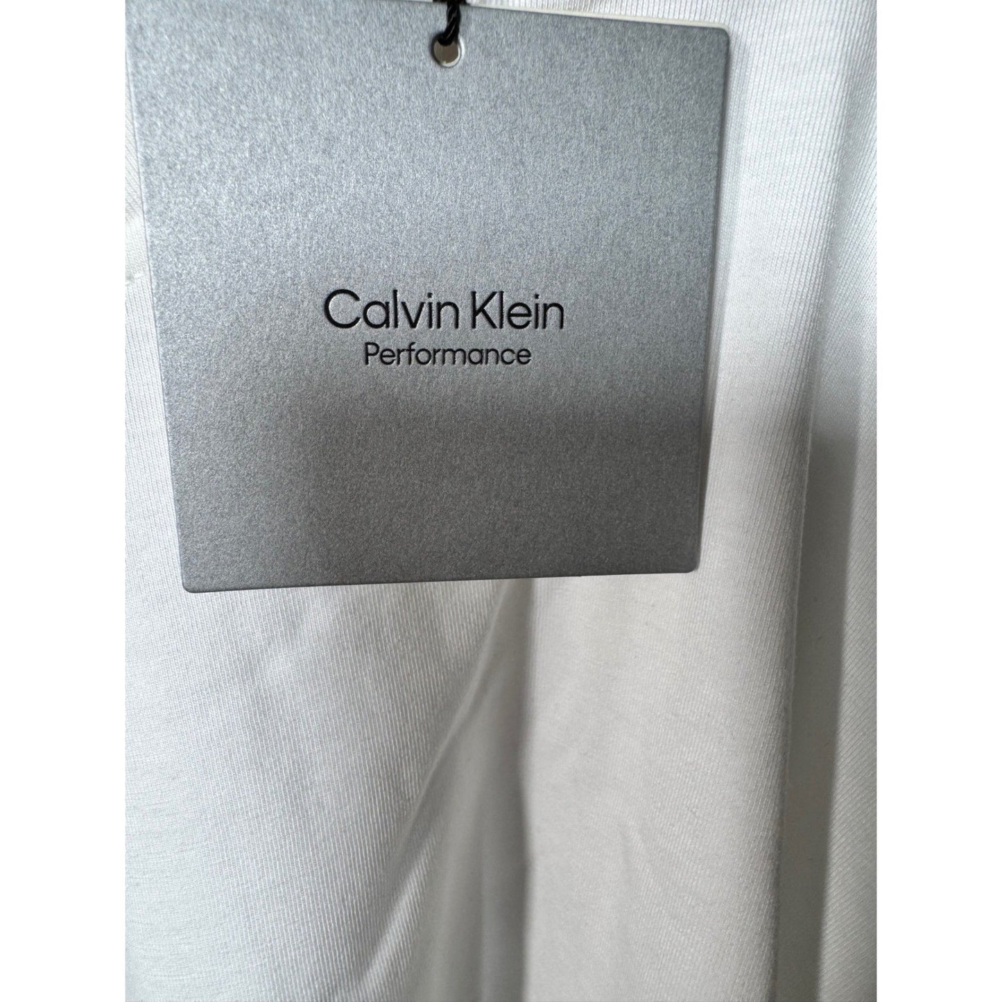 Calvin Klein Performance Womens White Cropped Long Sleeve Logo T-Shirt NWT XXL