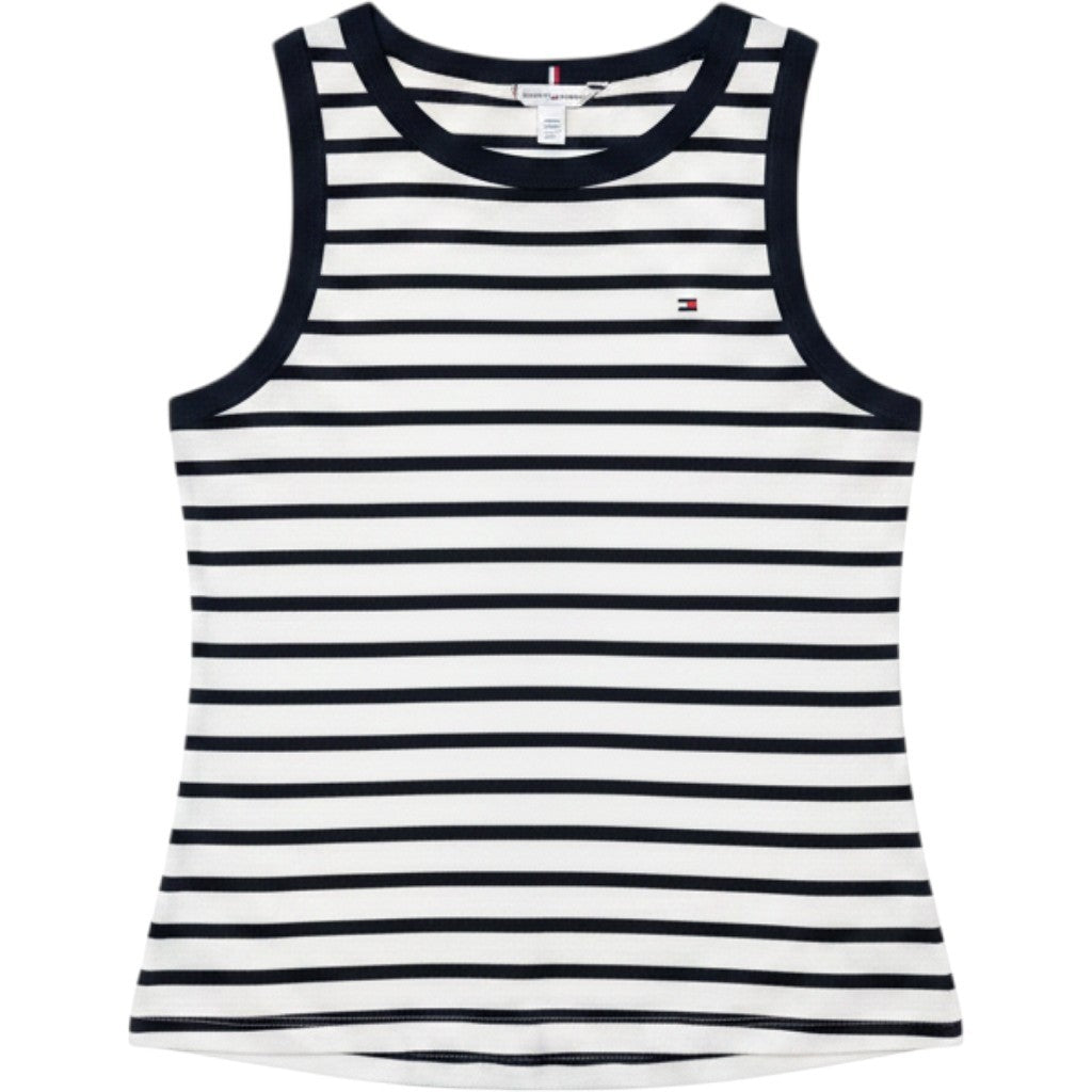 Tommy Hilfiger Womens Striped Regenerative Cotton Tank Top Navy White WW49433 M