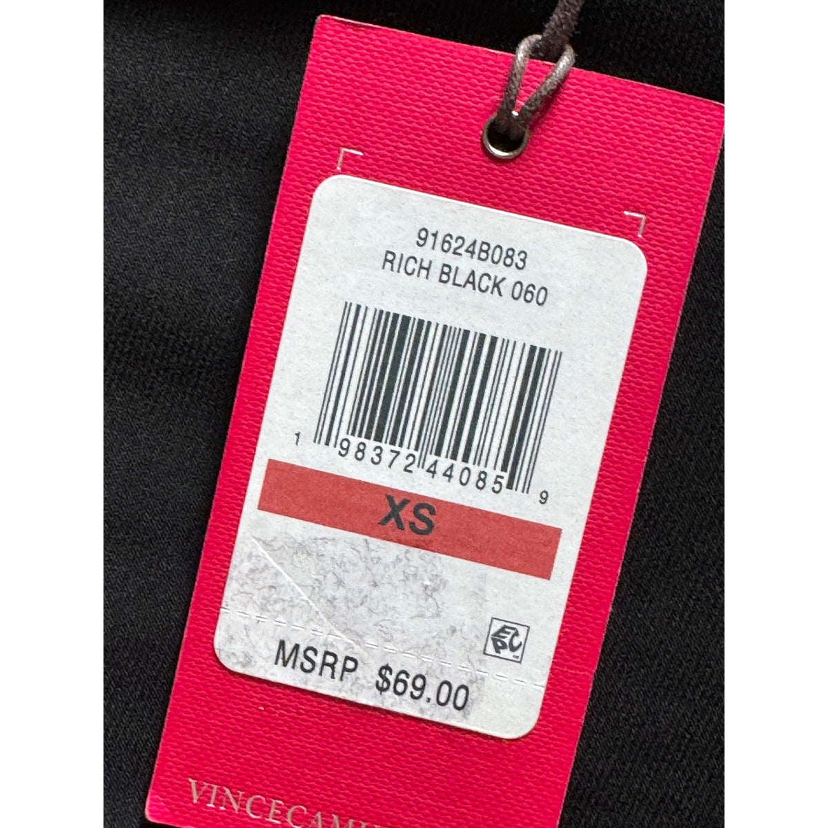 Vince Camuto Womens Rich Black Short Sleeve High Low Blouse XS 91624B083 XS
