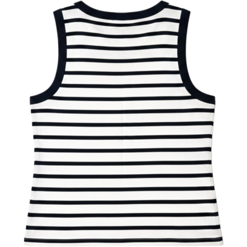 Tommy Hilfiger Womens Striped Regenerative Cotton Tank Top Navy White WW49433 M