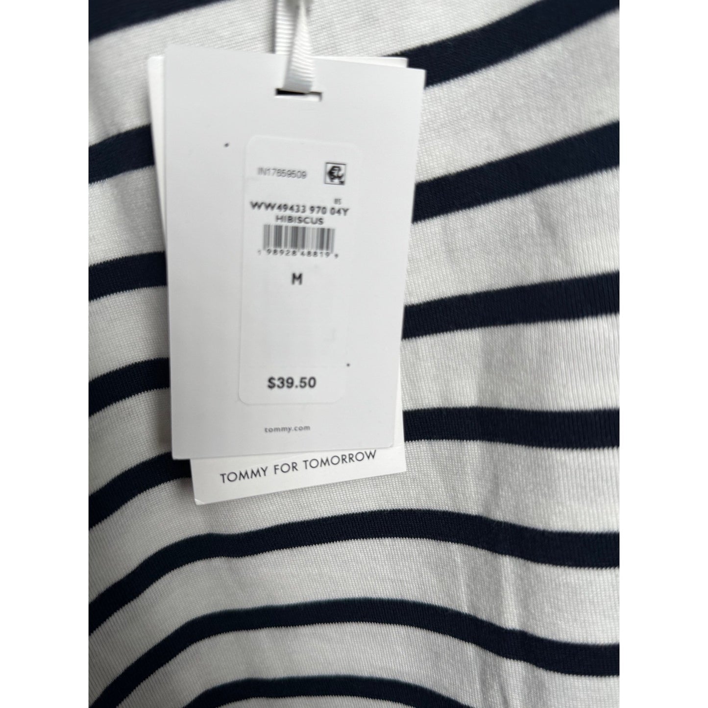 Tommy Hilfiger Womens Striped Regenerative Cotton Tank Top Navy White WW49433 M