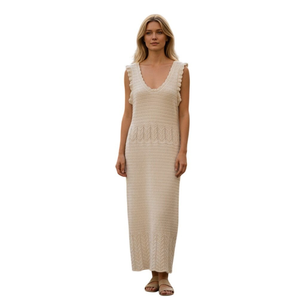 Vince Camuto Cream Cotton Crochet Maxi Dress Windswept Wonder 91225208 XS