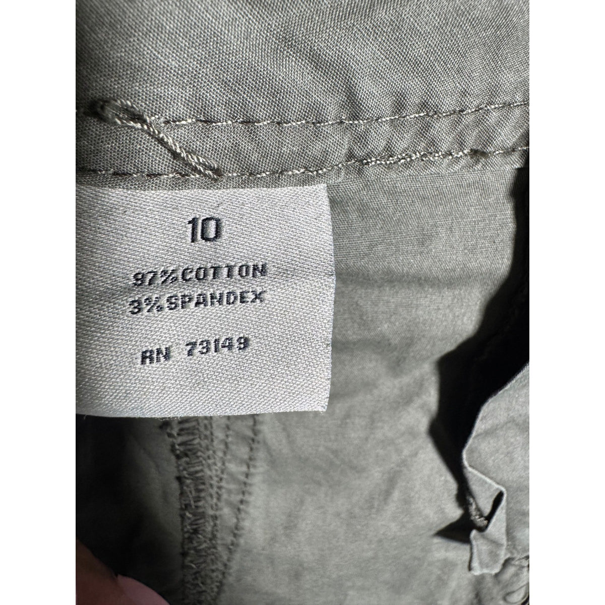 Women Olive Green Cargo Capri Pants Military Utility Cropped Trousers Size 10