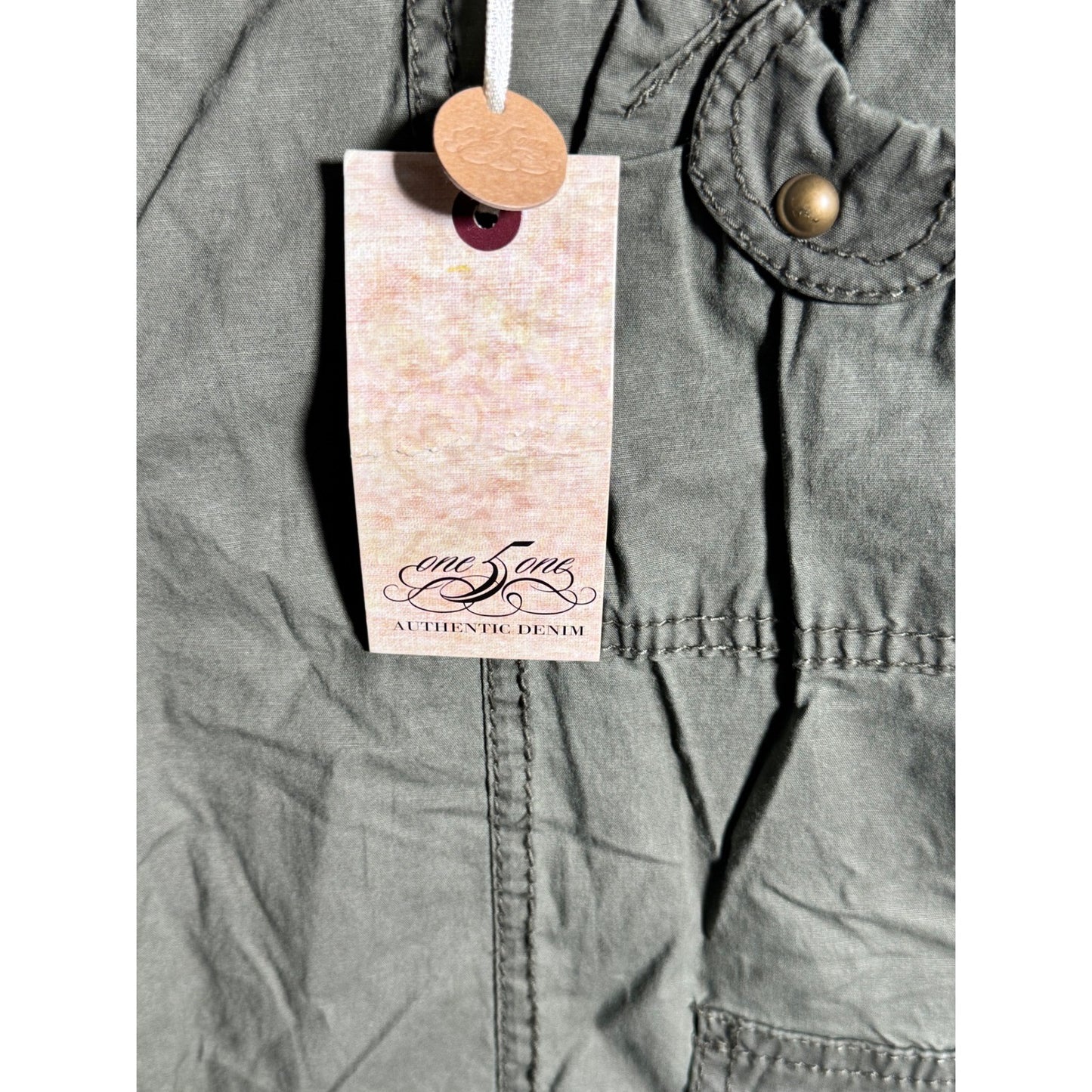 Women Olive Green Cargo Capri Pants Military Utility Cropped Trousers Size 10