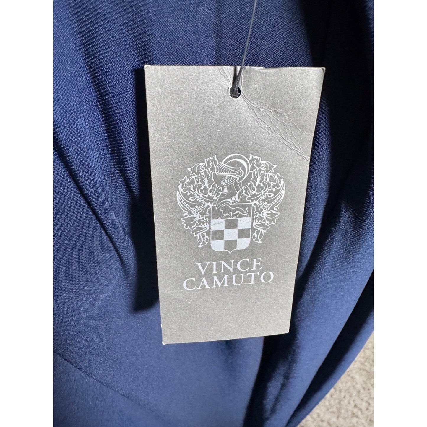 Vince Camuto Navy Blue Sleeveless Simple Style Midi Dress Side Slit 91322739 M