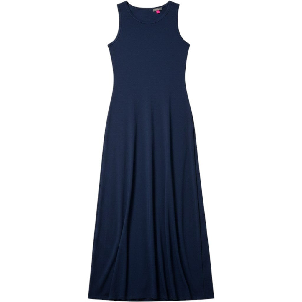 Vince Camuto Navy Blue Sleeveless Simple Style Midi Dress Side Slit 91322739 S