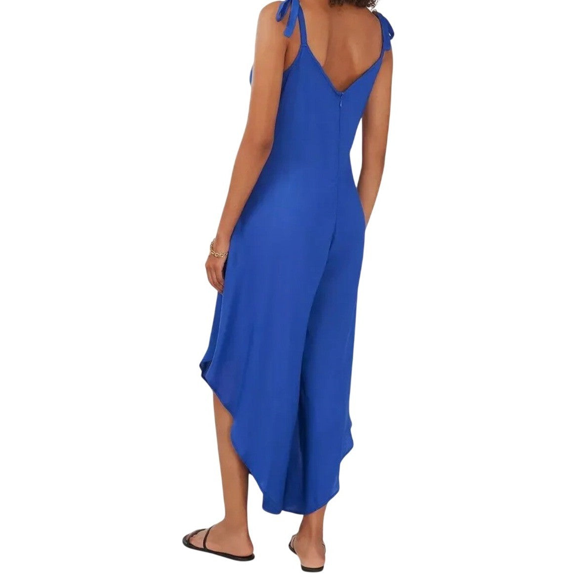 Vince Camuto Womens Cobalt Blue Rayon Flowy Jumpsuit Afterglow Size M