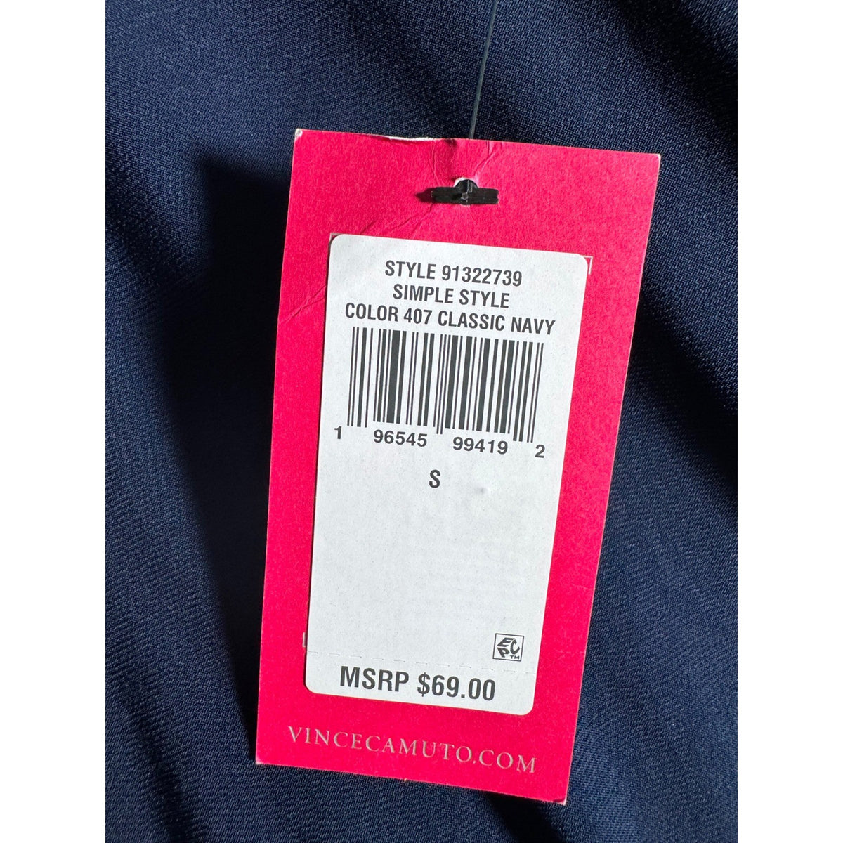 Vince Camuto Navy Blue Sleeveless Simple Style Midi Dress Side Slit 91322739 S