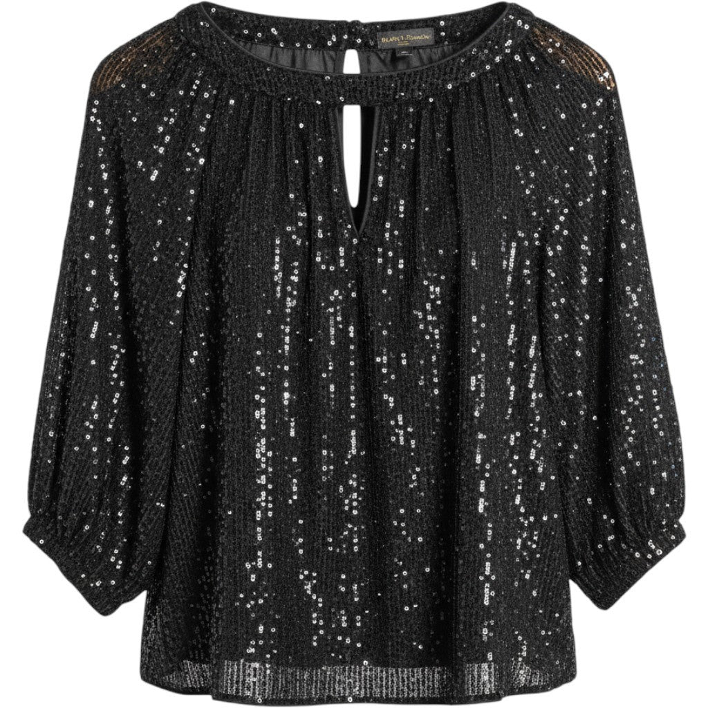 Vince Camuto Twinkle & Glow Sequin Top and Pants Set Rich Black Small NWT
