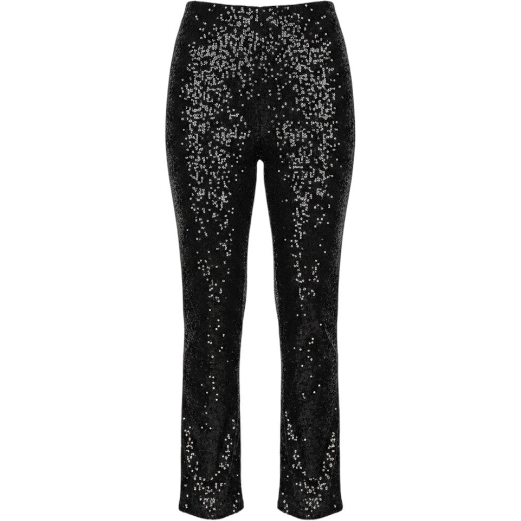 Vince Camuto Twinkle & Glow Sequin Top and Pants Set Rich Black Small NWT