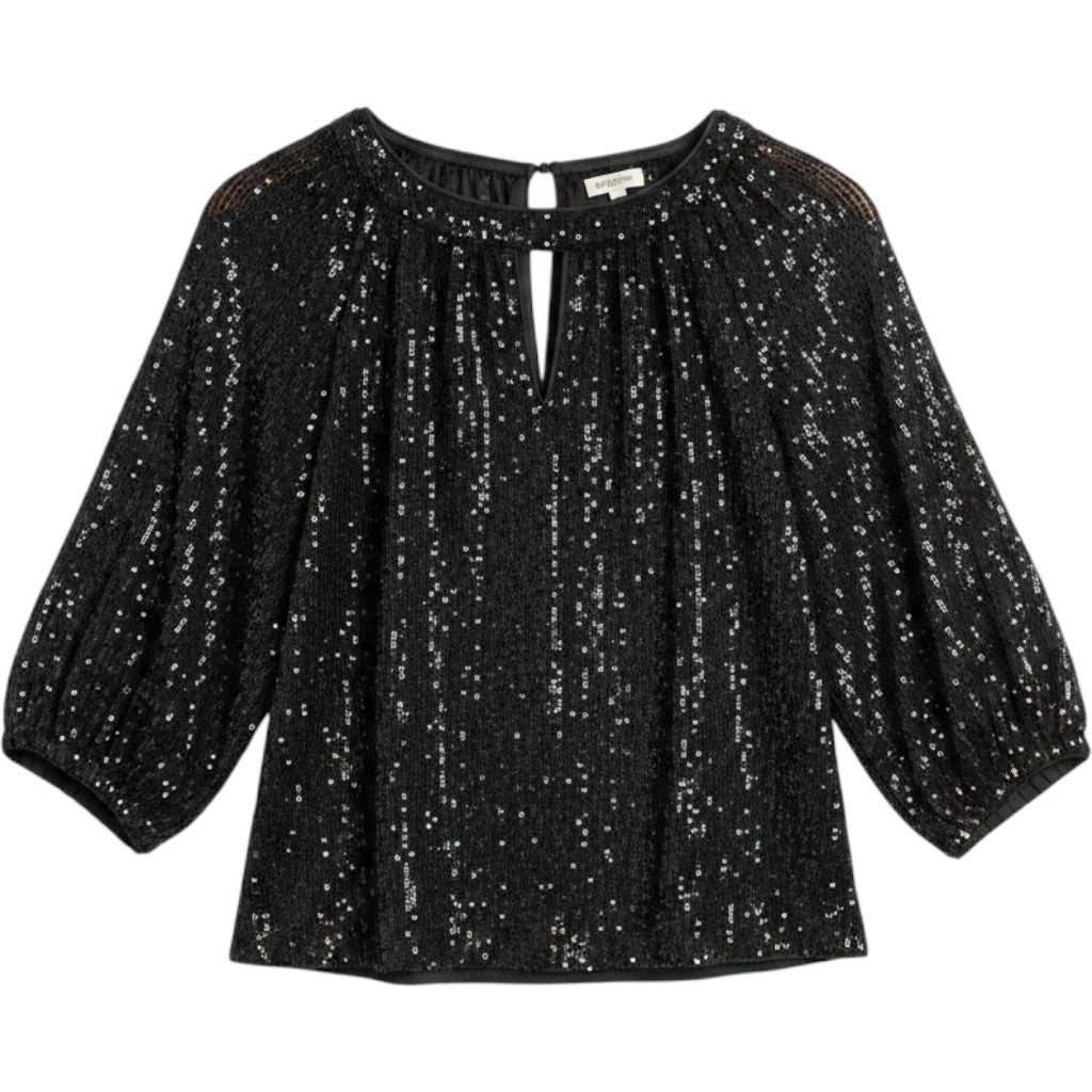 Vince Camuto Twinkle & Glow Sequin Top and Pants Set Rich Black Small NWT
