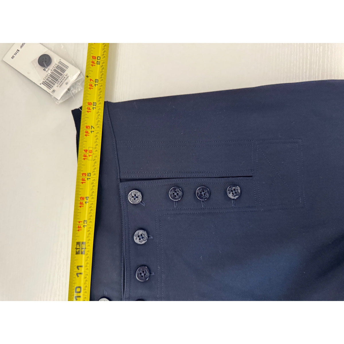 Lauren Ralph Lauren Navy Blue Sailor Button High Waist Straight Leg Pants 14