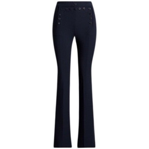 Lauren Ralph Lauren Navy Blue Sailor Button High Waist Straight Leg Pants 14
