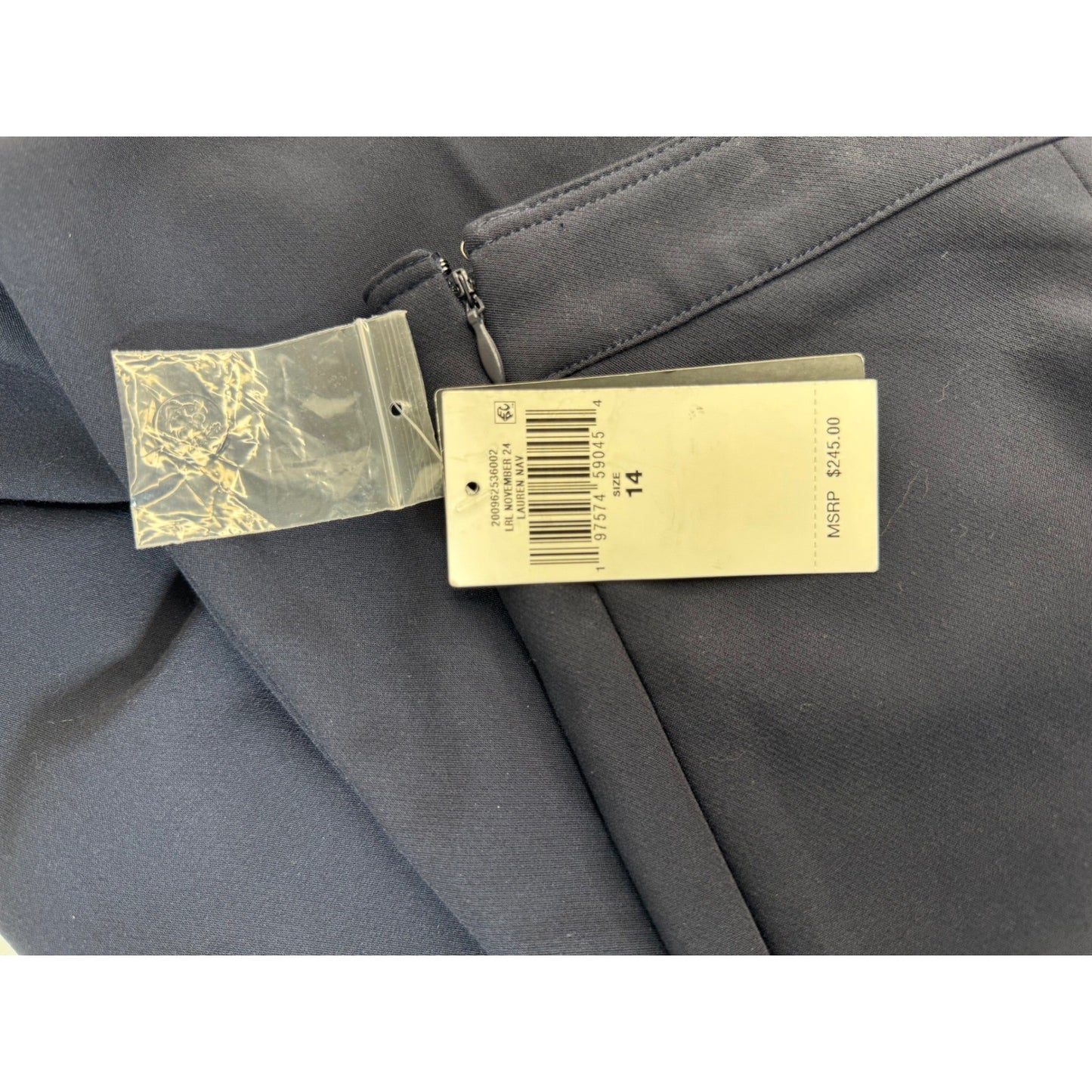 Lauren Ralph Lauren Navy Blue Sailor Button High Waist Straight Leg Pants 14