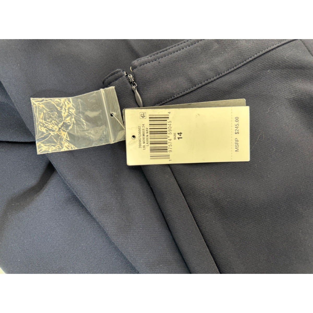 Lauren Ralph Lauren Navy Blue Sailor Button High Waist Straight Leg Pants 14