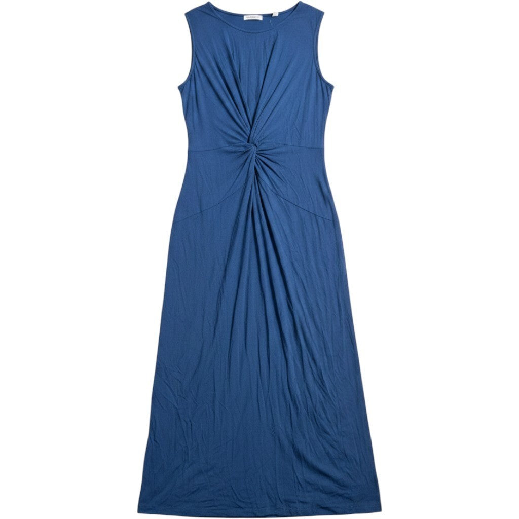 T Tahari Sleeveless Twist Front Maxi Dress Rich Navy Blue TD001041NR Small NWT