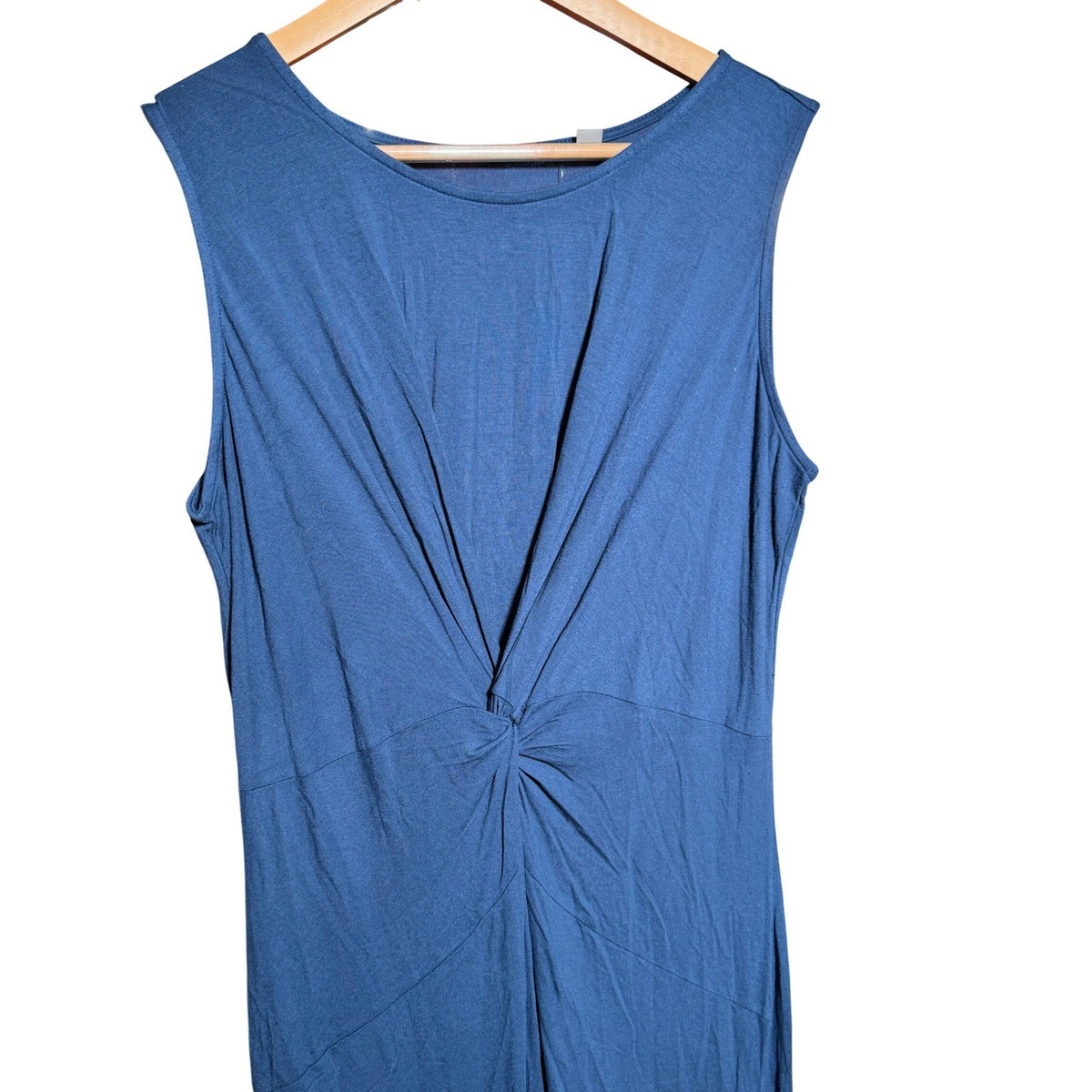 T Tahari Sleeveless Twist Front Maxi Dress Rich Navy Blue TD001041NR Small NWT